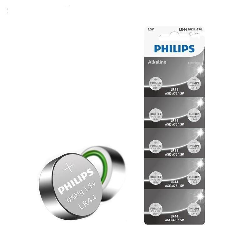 (10ก้อน) ถ่าน Philips LR44(A76) 1.5V Alkaline Battery ของใหม่ของแท้