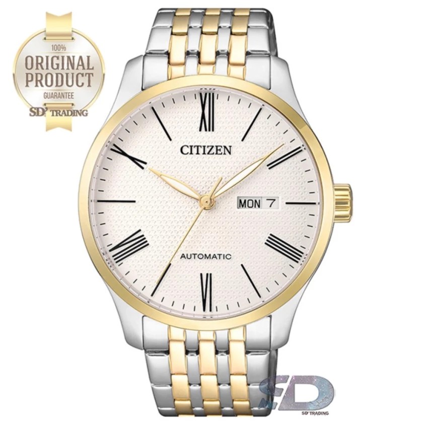 CITIZEN Men's Automatic Stainless Steel Watch รุ่น NH8354-58A - 2กษัตริย์ เงิน/ทอง เลขโรมัน