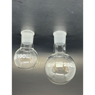 ขวดก้นกลม Round Bottom Flask S29/32 100ml 250ML 500MLแบบมีข้อต่อ ยี่ห้อ GLASSCO ประเทศอังกฤษ พร้อมส่ง