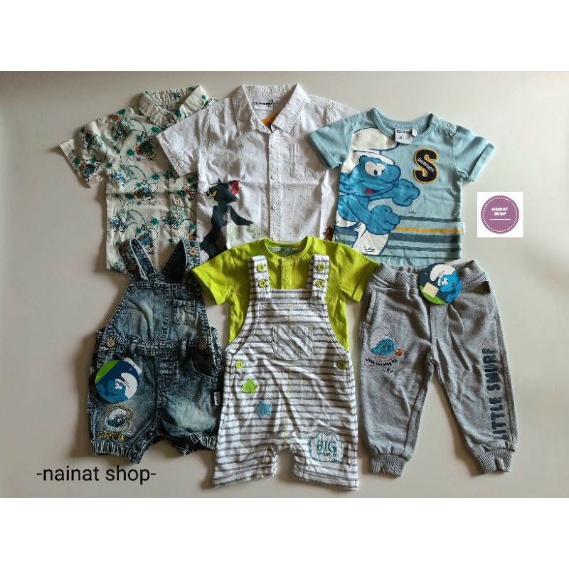 Kemeja Smurf And tom&jerry Childrens Clothes original/ Boys Shirt/ Overalls baby