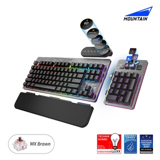 MOUNTAIN Everest Max Modular RGB Gaming Keyboard - US Layout - Cherry MX Brown - Gunmetal Gray (คีย์บอร์ดเกมมิ่ง)