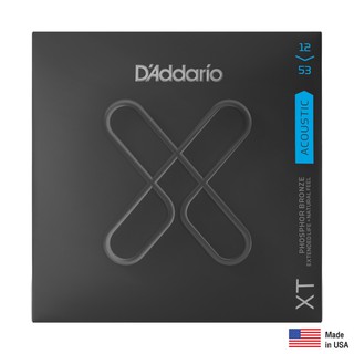 DAddario® XTAPB1253 สายกีตาร์โปร่ง เบอร์ 12 สายเคลือบ แบบ Phosphor Bronze ซีรีย์ XT (Light .012 - .053) **Made in USA**