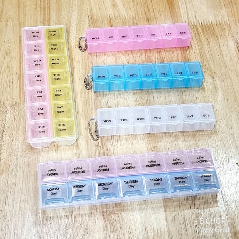 กล่องใส่ยา7วัน (พร้อมส่ง) ตลับยา14ช่อง ตลับยา7ช่อง ตัวอักษรภาษาอังกฤษ  #pill box