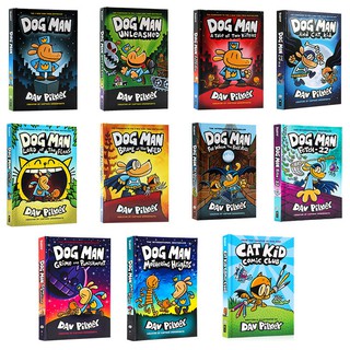 หนังสือภาพภาษาอังกฤษเรื่องDog Man1-11 เล่ม英文学生绘本《神探狗狗的冒险》1-11册English students book "Dog Man