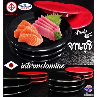 Taiyo Ware จานรอง จานซูชิ จานสุกี้ 6.5 นิ้ว / สีดำ สีส้ม