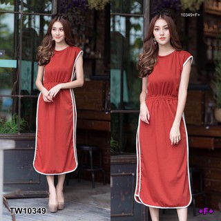 AK 10349 Dress เดรสทรงสปอร์ตคอกลม