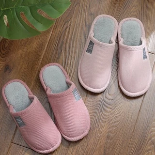 รองเท้าใส่ในบ้าน พื้นยาง กันลื่น slipper สลิปเปอร์ สีพื้น (JIE)