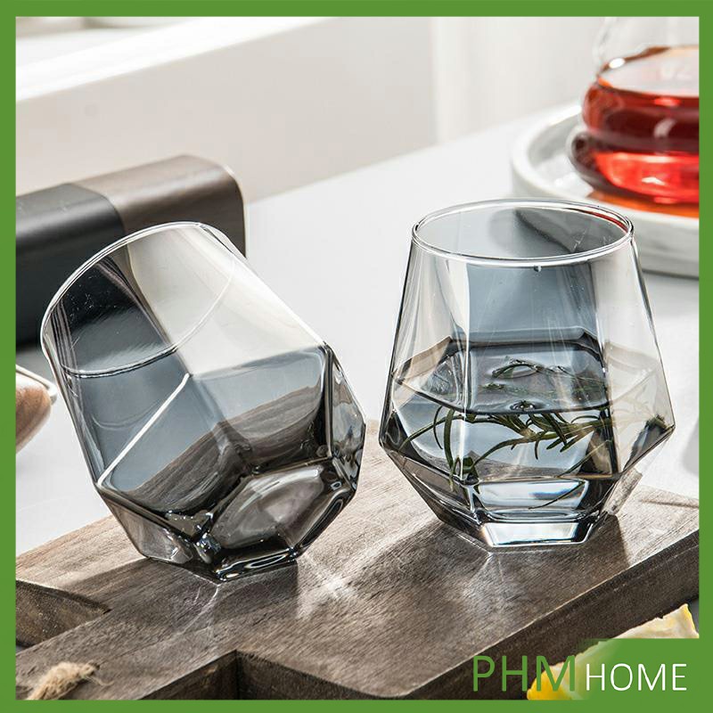 แก้วเบียร์แก้วน้ำถ้วยหกเหลี่ยม ถ้วยกาแฟ สไตล์เกาหลี glass