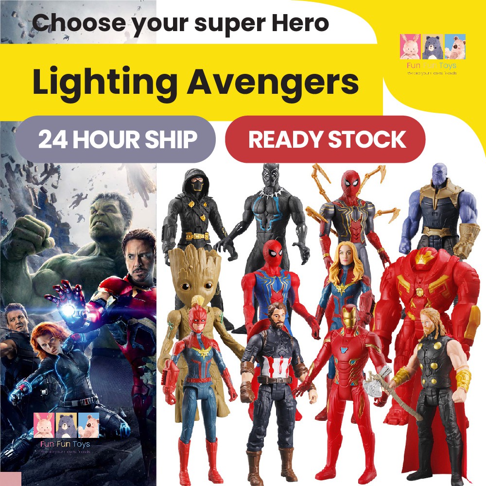 Marvel Avengers Spiderman The Hulk กัปตันอเมริกา Ironman Super Hero Figures คอลเลกชันของเล่นแอ็คชั่น