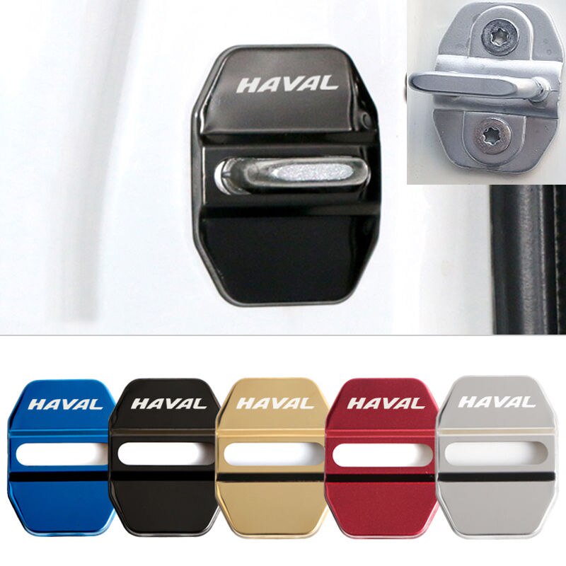 4 ชิ้น รถฮาวาล อุปกรณ์ล็อคประตูรถยนต์สแตนเลส /4pcs Car Door Lock For Haval H6 Jolin 2021 Car Styling Stickers