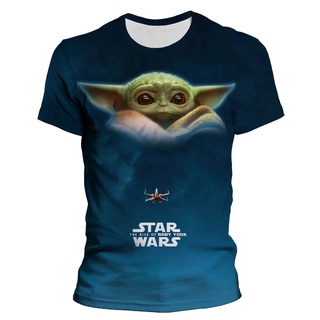 New Summer Mens Women T Shirt Cute Baby Yoda T-shirt Mandalorian Fashion 3D Printed Short Sleeve Tshirt