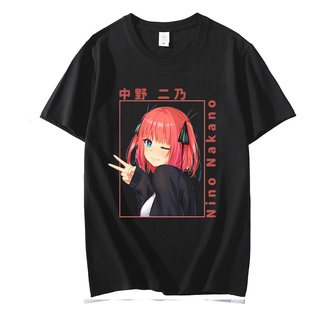เสื้อยืดโอเวอร์ไซส์2021 เสื้อยืดแฟชั่นสตรีพิมพ์ลายการ์ตูน Nino Nakano สไตล์ฮิปฮอปS-3XL