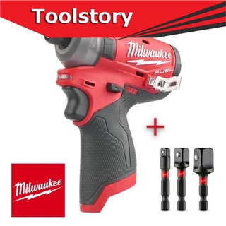 Milwaukee M12FQID-0(เครื่องเปล่า) + ชุดข้อต่อบล๊อก3ตัว