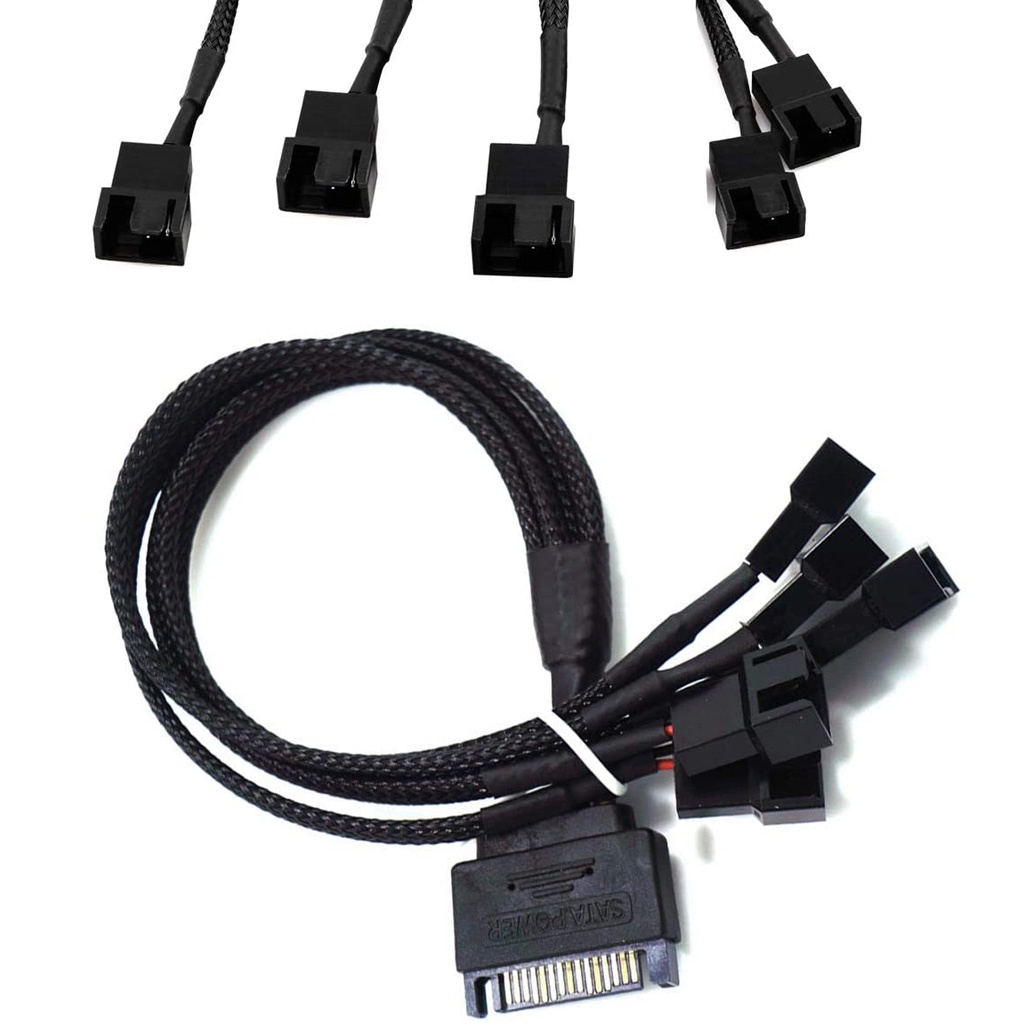 PC สายถัก แปลง 15pin SATA เป็น 3Pin4Pin PWM ไว้เสียบพัดลมเคสคอมทั่วไป ...