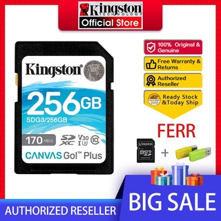 ใหม่ล่าสุด ของแท้ 100% Kingston การ์ดหน่วยความจํา SD 64gb 128gb 256gb สําหรับกล้อง Dslr กล้องมิเรอร์เลส และ 4K วิดีโอการผลิต