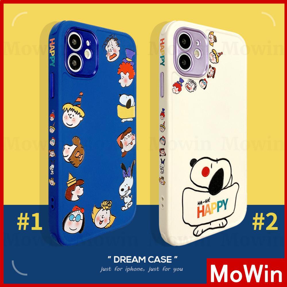 เคสและซองมือถือMowin - เคส iPhone เคสแบบนิ่ม TPU ขอบสี่เหลี่ยมรูปแบบด้านข้างแบบถอดได้การป้องกันกล้อง