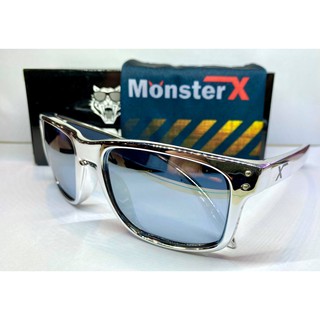 แว่นกันแดด MonsterX กรอบ้งิน เลนส์เงิน โพราไล X2