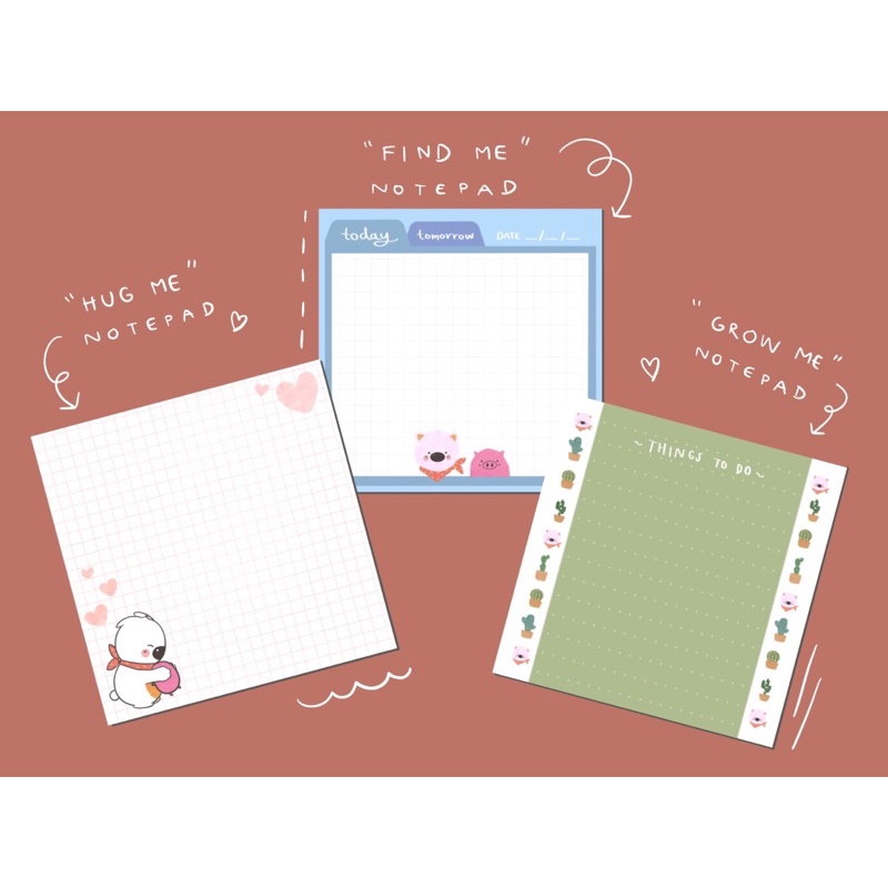 กระดาษโน้ต Notepad แบบไม่มีกาว ขนาด 7 x 7 ซม.