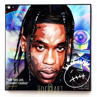 Travis Scott ทราวิส สก็อตต์ Rapper แร็ปเปอร์ Hip hop ฮิปฮอป นักร้อง รูปภาพ​ติด​ผนัง​ pop art กรอบรูป แต่งบ้าน ของขวัญ