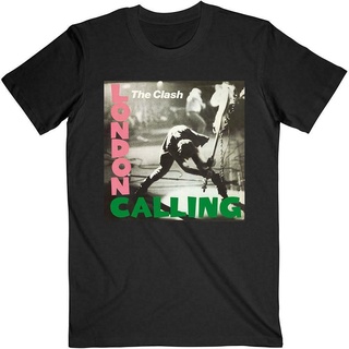 เสื้อยืดผ้าฝ้ายพิมพ์ลายแฟชั่น เสื้อยืดผ้าฝ้าย พิมพ์ลาย The Clash Londcalling Rock Punk Strummer เป็นมิตรกับผิว