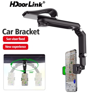 Hdoorlink อัพเกรดที่บังแดดรถที่วางโทรศัพท์ในรถขาตั้งสากลโทรศัพท์คลิปสําหรับรถกระจกมองหลังสมาร์ทโฟนยึด