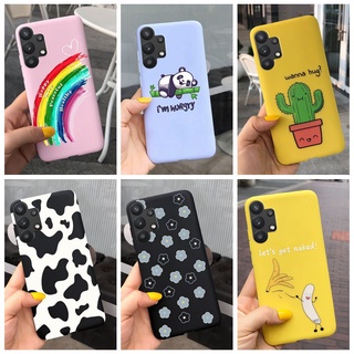 เคสโทรศัพท์มือถือ ซิลิโคนนิ่ม TPU ลายการ์ตูนวัว กระบองเพชรน่ารัก สีแคนดี้ สําหรับ Samsung Galaxy A32 SM-A325F A32 A 32 4G