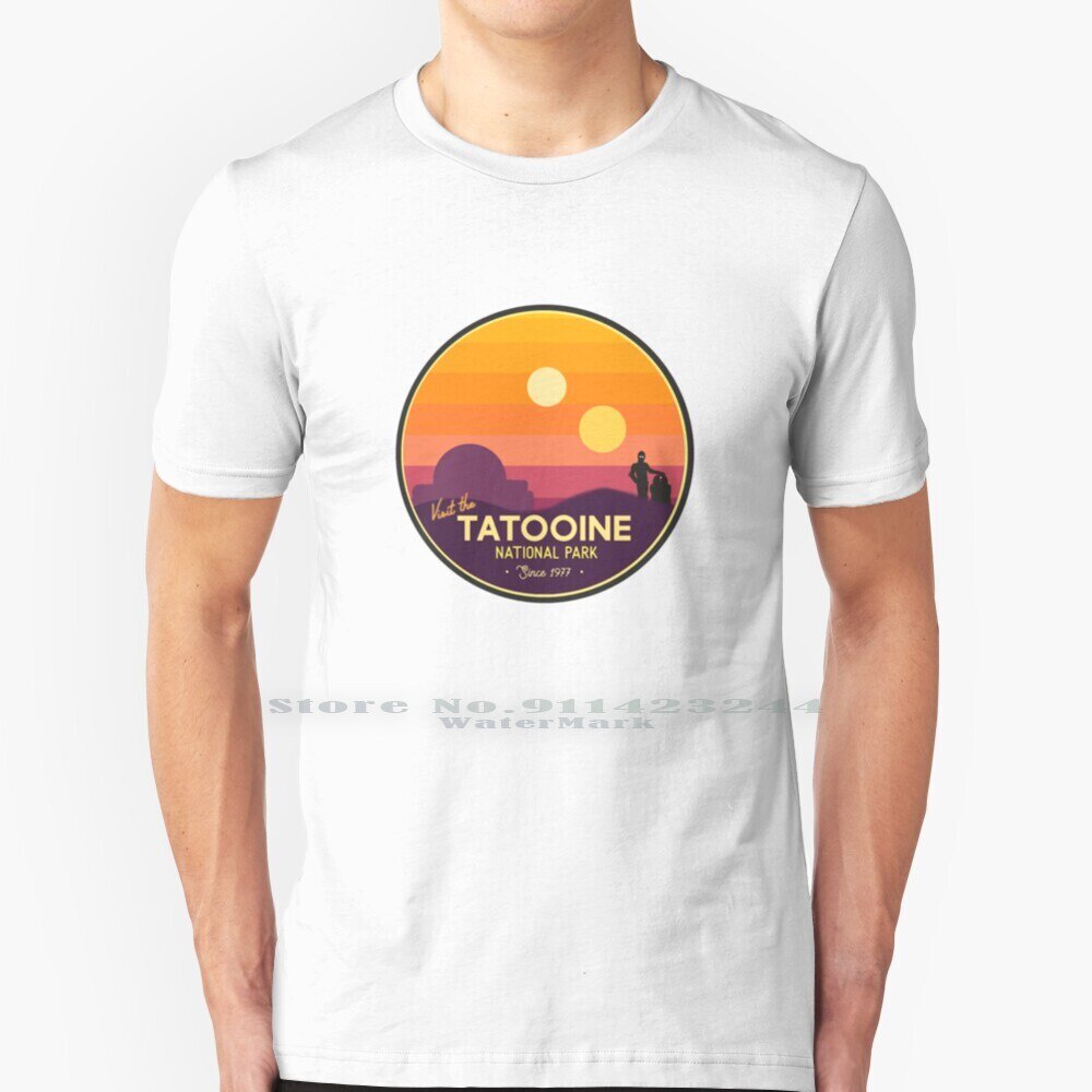 เยี่ยมชม T เสื้อ 100% ผ้าฝ้ายแท้ Sea Tatooine National Park Luke Skywalker เจ้าหญิง Leia Han Solo R2