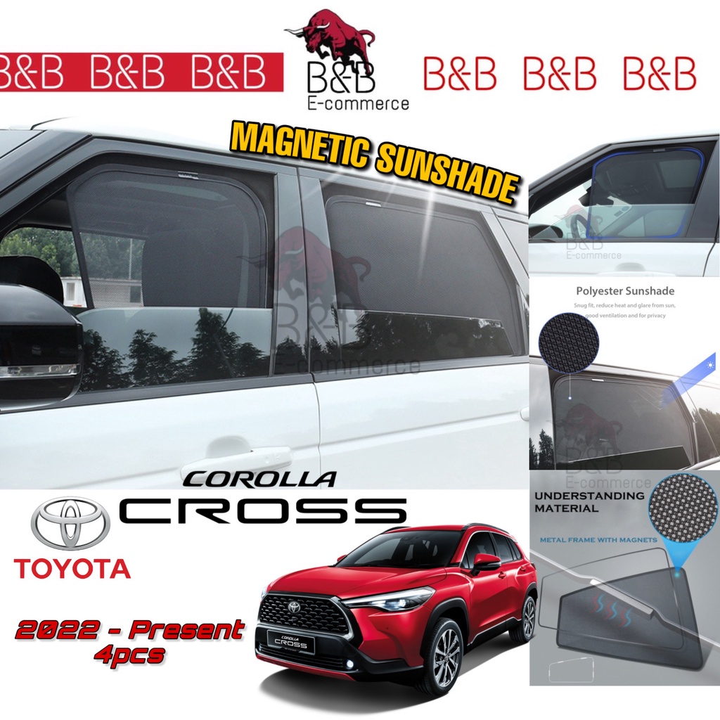 Toyota CROSS 2022 Magnetic Sunshade Magnet Sun Shade Sun Shield Window Shade (4 ชิ้น)
