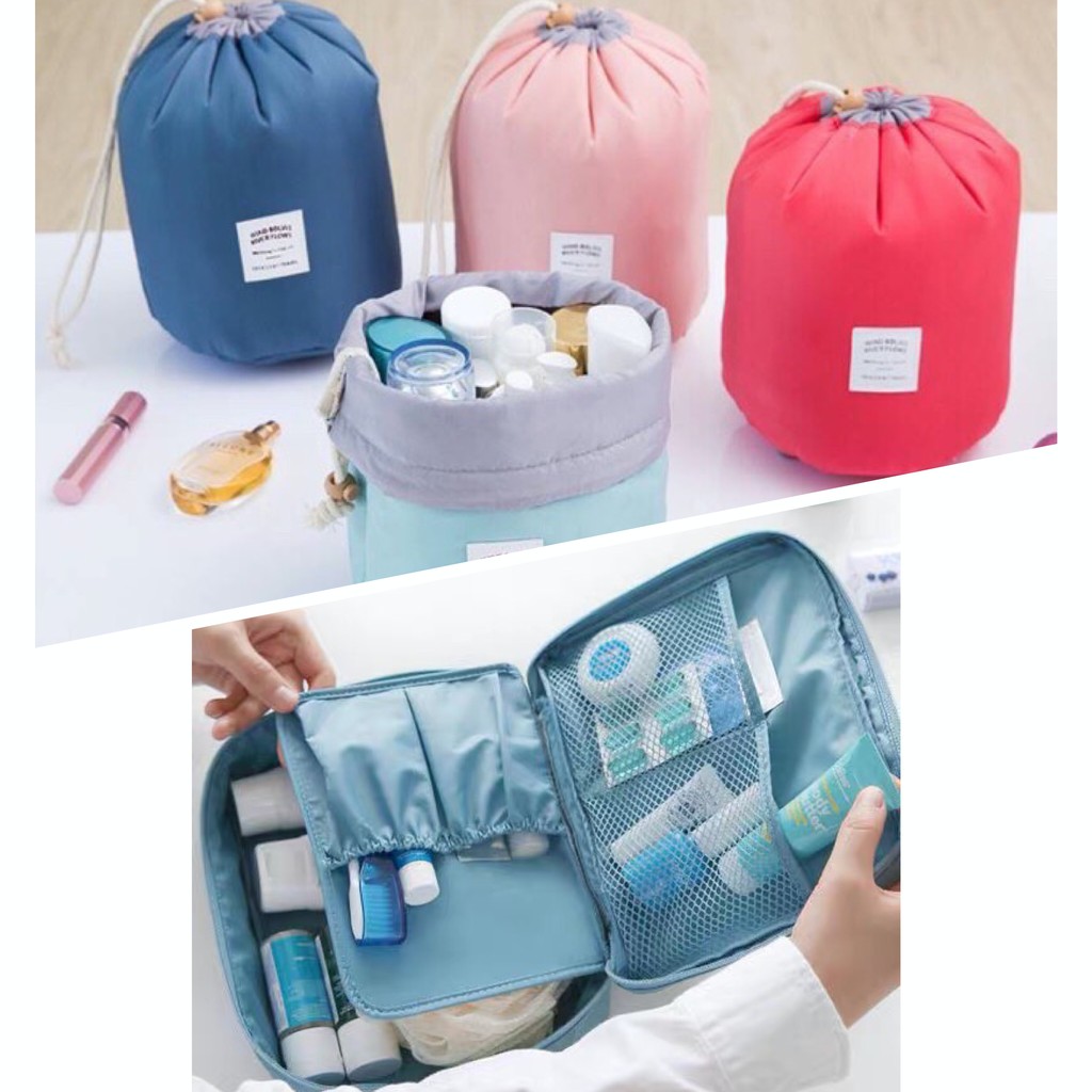 [1แถม1เลือกสีได้] กระเป๋าเครื่องสำอาง พาสเทล ทรงกลม ทรงเหลี่ยม