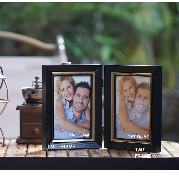 กรอบรูปคู่บานพับ^^แนวตั้ง^^ !!!TMTFrame!!! ^^ใส่ทะเบียนสมรสขนาด A4 ได้**กรอบเรียบ แบบเฉียง+พร้อมกระจกด้านหน้า ราคา ถูกที่สุด ดีลบีเคเค แกลเลอรีภาพที่ 2