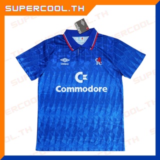 Chelsea 1990/91 Retro Vintage Jersey เสื้อฟุตบอลเชลซีย้อนยุค เสื้อบอลเชลซีย้อนยุค เสื้อฟุตบอลเชลซี Commodore