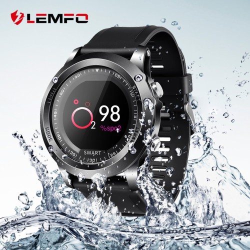 นาฬิกาโทรศัพท์ LEMFO (เลมโฟร์) Bluetooth Smart Watch จับเวลา วัดความดันออกซิเจนการเต้นหัวใจ Sport ท่องเที่ยวกันน้ำ IP68