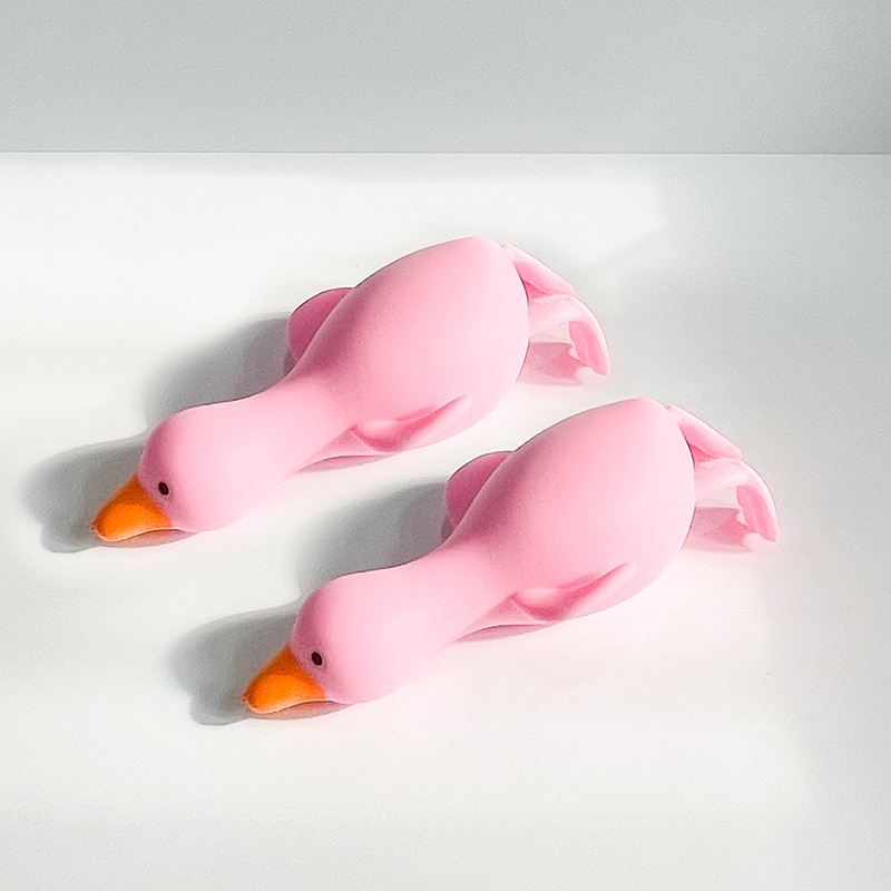 ของเล่นบีบ รูปเป็ดน่ารัก ขนาดใหญ่ สีขาว