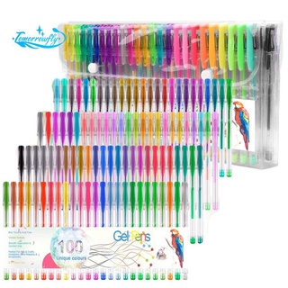 100 Colours Glitter Gel Pen Set Neon Glitter Colouring Pens Art Marker for Adult Coloring Books