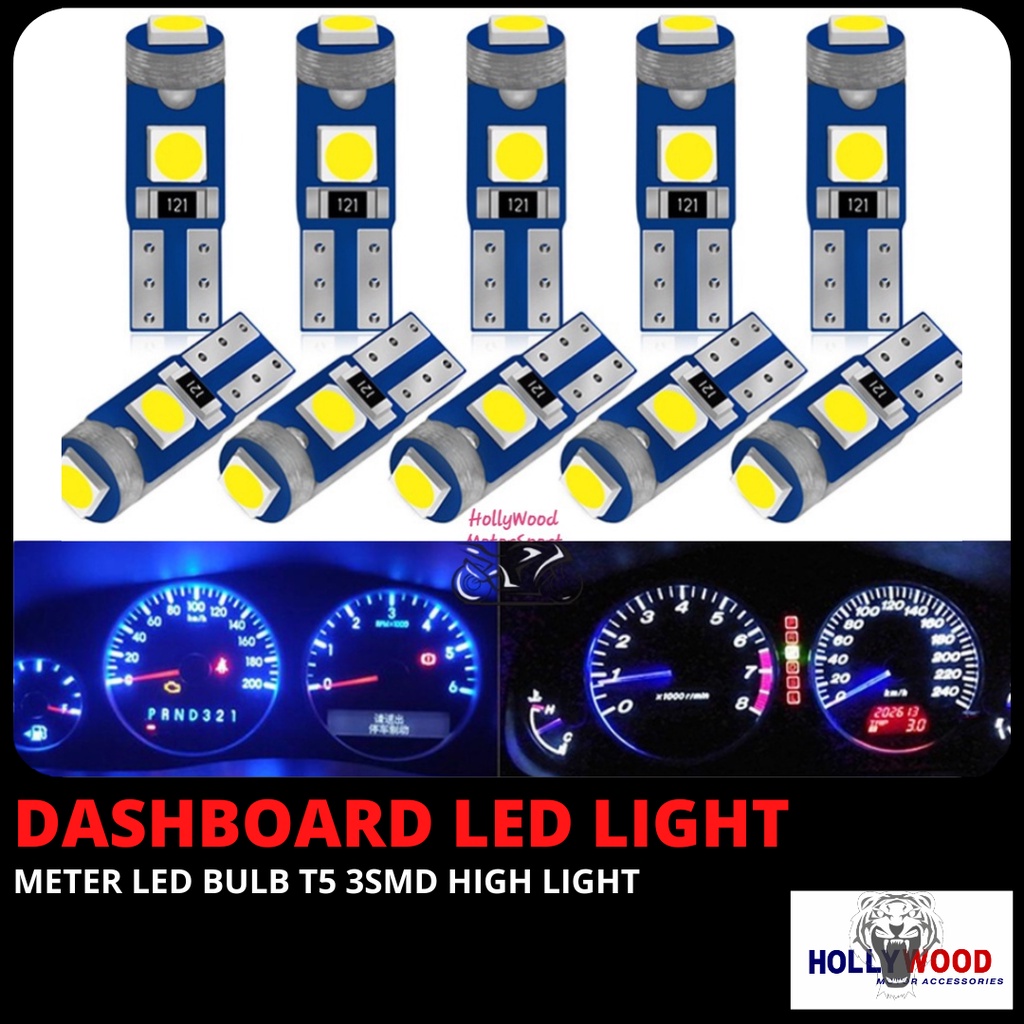 1PCS T5 3SMD รถ/รถจักรยานยนต์ DASHBOARD LIGHT WEDGE INSTRUMENT โคมไฟสัญญาณ/เมตรหลอดไฟ DC12V 3030 LED