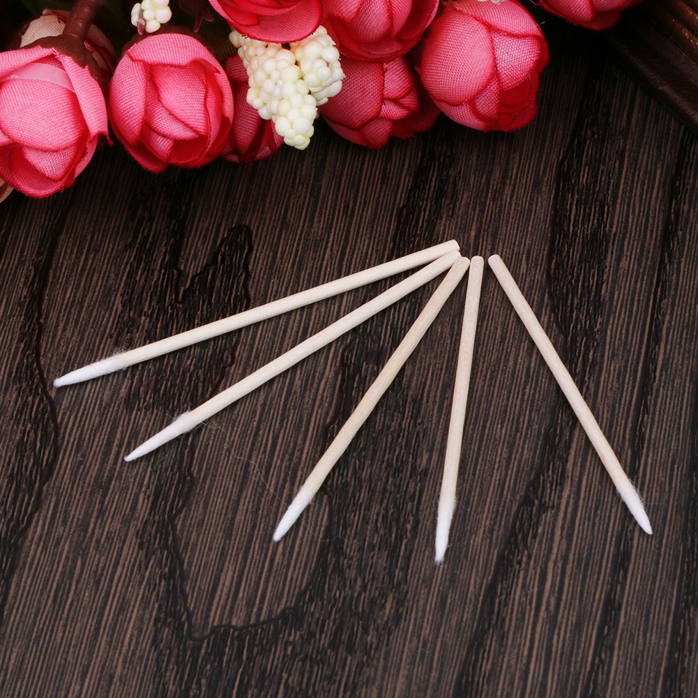 JEGBeauty300pcs Wooden Handle Cotton Swab Makeup Applicator Medical ...