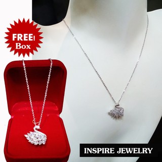 INSPIRE JEWELRYจี้หงส์เพชรCZ พร้อมสร้อยคอ และกล่องกำมะหยี่ งานswarovski เพชรสังเคราะห์  งานดูแพง