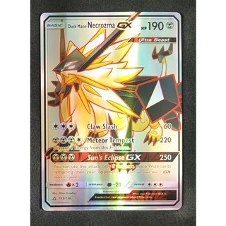 Dusk Mane Necrozma GX 145/156 เนครอสมา แผงคอแห่งสนธยา Pokemon Card (Matt Shadow Series) ภาษาอังกฤษ