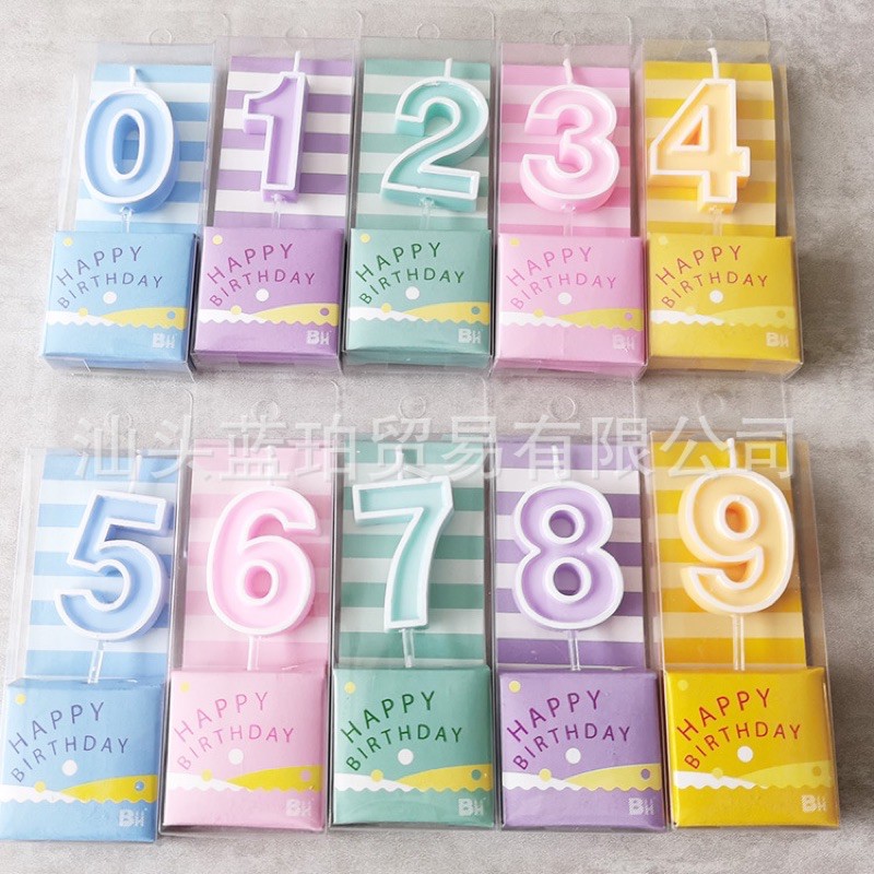 เทียนวันเกิด เทียนสีพาสเทล เทียนพร้อมส่ง
