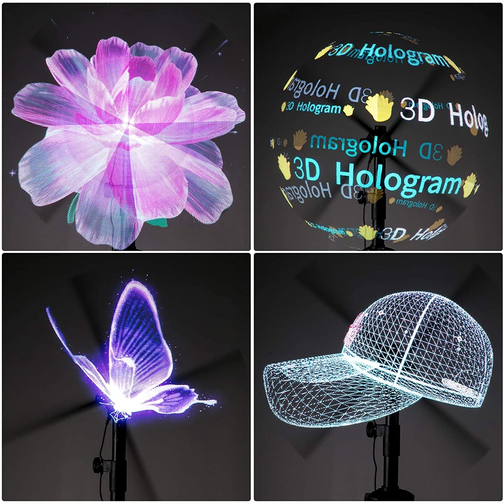 Cancer309 พัดลมระบายความร้อน โฮโลแกรม 3D 42 ซม. 2 ใบพัด Led 100‐240V