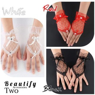 🧤ถุงมือลูกไม้ซีทรูแบบสวมนิ้วใช้งานง่ายกว่าถุงมือปกติดีไซส์สว…