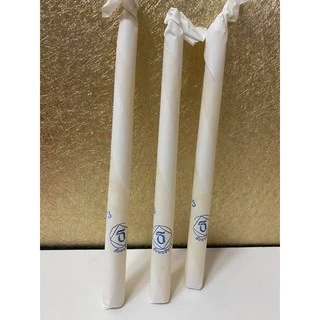 เทียนน้ำมนต์ เทียนขี้ผึ้ง เทียนแท้ ขนาด 1 บาท , 2 บาท และ 3 บาท