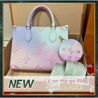 [สอบถามก่อนกดซื้อ]​ แท้​ 💯 New LV on the go PM Sunrise Pastel