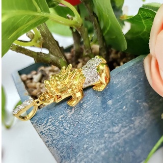 goodhome K317 จี้สร้อยคอ ปี่เซียะ ประดับเพชรcz สินค้านำเข้าจากฮ่องกง