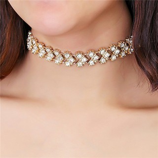 สร้อยคอโชคเกอร์คริสตัลรูปลูกศรตกแต่ง rhinestone แนววินเทจ