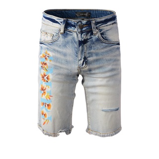 AMIRI Casual Hip Hop High Street Frayed Dirty Washed Splattered Ink Painted Slim Jeans