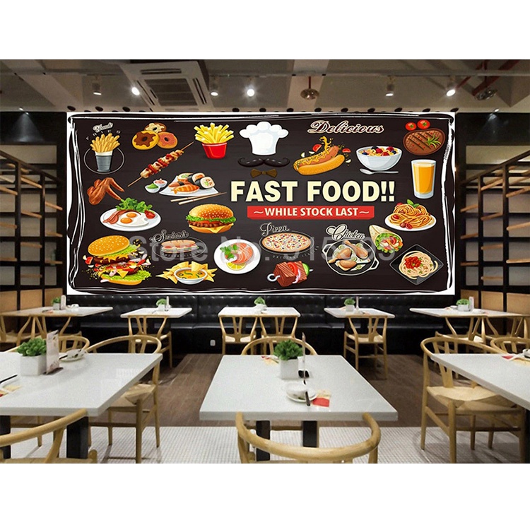 fast food restaurant wall design