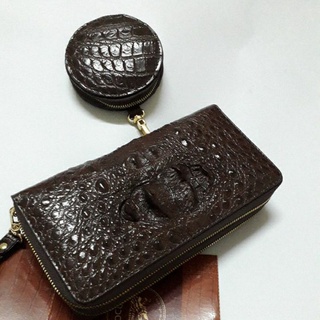 crocodile  wallet กระเป๋าสตางค์จระเข้1299 set 2zip purse+1 pocket coin