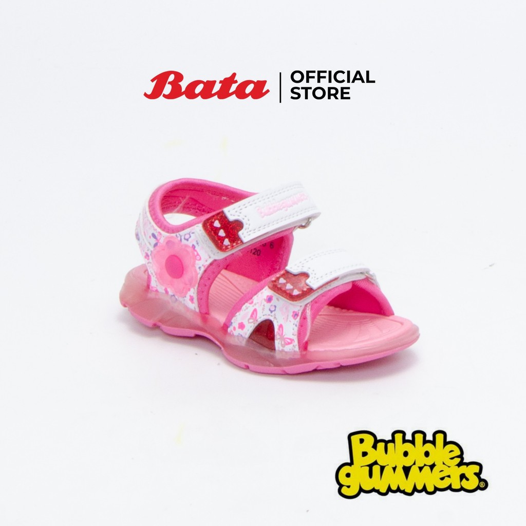 Bata Bubble Gummers Girls' Mules Sandals รองเท้าแตะรัดส้น สำหรับเด็กหญิง รุ่น Unai สีชมพู 1611598