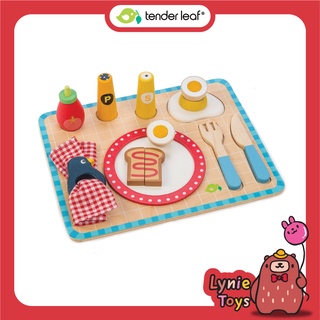 Tender Leaf Toys ของเล่นไม้ ชองเล่นบทบาทสมมติ ชุดทำอาหาร ชุดอาหารเช้า Breakfast Tray